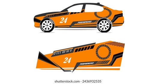 Car decal wrap design vector. Graphic abstract stripe racing background kit designs for vehicle, race car, rally, adventure and livery