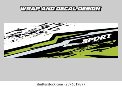 Car decal wrap design vector. Graphic abstract stripe racing background kit designs for vehicle, race car, rally, adventure and livery