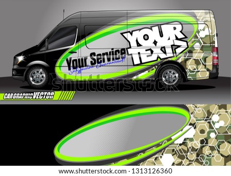 Car decal wrap design vector. Graphic abstract stripe racing background kit designs for vehicle, race car, rally, adventure and livery