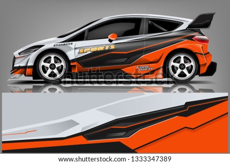 Car decal wrap design vector. Graphic abstract stripe racing background kit designs for vehicle, race car, rally, adventure and livery