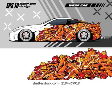 Car decal wrap illustration Premium Vector