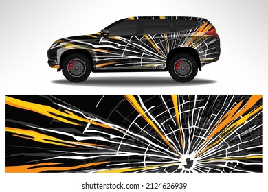 Car decal wrap livery design. Graphic abstract line racing background Vector design for vehicle, race car, rally, adventure livery camouflage.