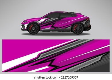 Car decal wrap livery design. Graphic abstract line racing background Vector design for vehicle, race car, rally, adventure livery camouflage.