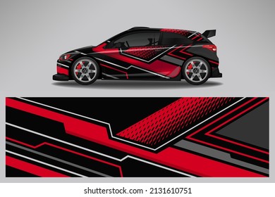 Car decal wrap livery design. Graphic abstract line racing background Vector design for vehicle, race car, rally, adventure livery camouflage.