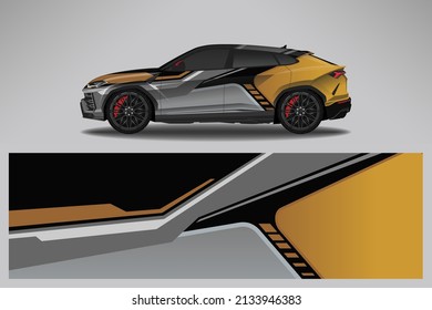 Car decal wrap livery design. Graphic abstract line racing background Vector design for vehicle, race car, rally, adventure livery camouflage.