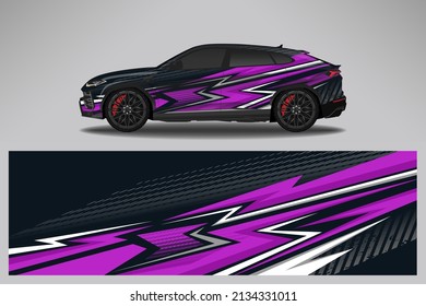 Autodecal Wrap Livery Design. Grafische abstrakte Rennstrecke Hintergrund Vectordesign für Fahrzeug, Rennwagen, Rallye, Abenteuer Livery Tarnung.