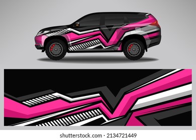 Car decal wrap livery design. Graphic abstract line racing background Vector design for vehicle, race car, rally, adventure livery camouflage.