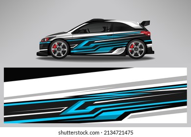 Car decal wrap livery design. Graphic abstract line racing background Vector design for vehicle, race car, rally, adventure livery camouflage.