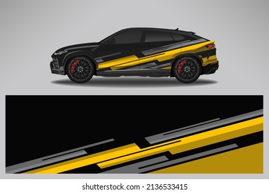 Car decal wrap livery design. Graphic abstract line racing background Vector design for vehicle, race car, rally, adventure livery camouflage. - Shutterstock ID 2136533415