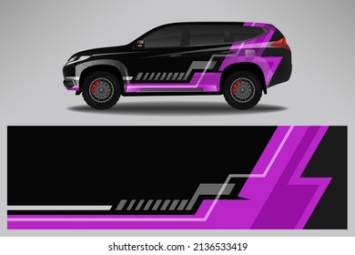 Car decal wrap livery design. Graphic abstract line racing background Vector design for vehicle, race car, rally, adventure livery camouflage.