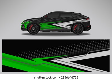 Car decal wrap livery design. Graphic abstract line racing background Vector design for vehicle, race car, rally, adventure livery camouflage.