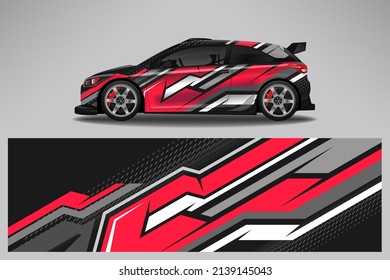 Car decal wrap livery design. Graphic abstract line racing background Vector design for vehicle, race car, rally, adventure livery camouflage.