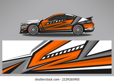 Car decal wrap livery design. Graphic abstract line racing background Vector design for vehicle, race car, rally, adventure livery camouflage.