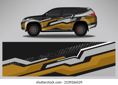 Car decal wrap livery design. Graphic abstract line racing background Vector design for vehicle, race car, rally, adventure livery camouflage.