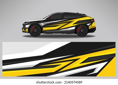 Car decal wrap livery design. Graphic abstract line racing background Vector design for vehicle, race car, rally, adventure livery camouflage.