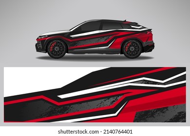 Car decal wrap livery design. Graphic abstract line racing background Vector design for vehicle, race car, rally, adventure livery camouflage.