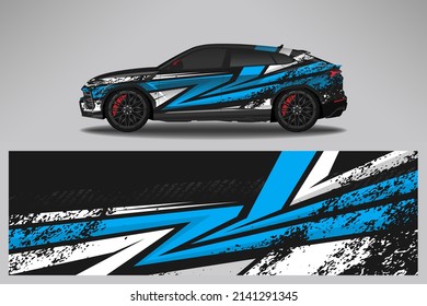 Car decal wrap livery design. Graphic abstract line racing background Vector design for vehicle, race car, rally, adventure livery camouflage.