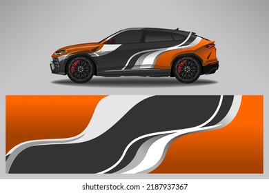Car decal wrap livery design. Graphic abstract line racing background Vector design for vehicle, race car, rally, adventure livery camouflage.