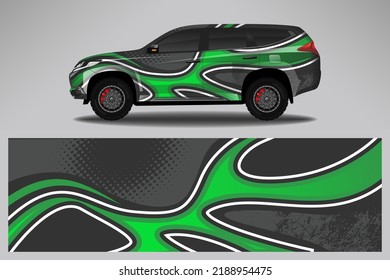 Car decal wrap livery design. Graphic abstract line racing background Vector design for vehicle, race car, rally, adventure livery camouflage.