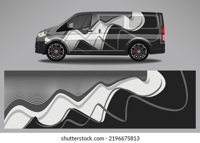 Car decal wrap livery design. Graphic abstract line racing background Vector design for vehicle, race car, rally, adventure livery camouflage.