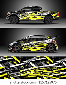 Car decal wrap, Truck and cargo van design vector. Graphic abstract stripe racing background designs for wrap vehicle, race, rally, adventure and car racing livery.