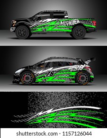 Car decal wrap, Truck and cargo van design vector. Graphic abstract stripe racing background designs for wrap vehicle, race, rally, adventure and car racing livery.