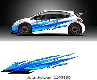 Car decal wrap, Truck and cargo van design vector. Graphic abstract stripe racing background kit designs for wrap vehicle, race car, rally, adventure and livery