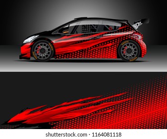 Car decal wrap, Truck and cargo van design vector. Graphic abstract stripe racing background kit designs for wrap vehicle, race car, rally, adventure and livery