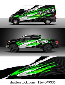 Car decal wrap, Truck and cargo van design vector. Graphic abstract stripe racing background kit designs for wrap vehicle, race car, rally, adventure and livery