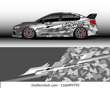 Car decal wrap, Truck and cargo van design vector. Graphic abstract stripe racing background kit designs for wrap vehicle, race car, rally, adventure and livery