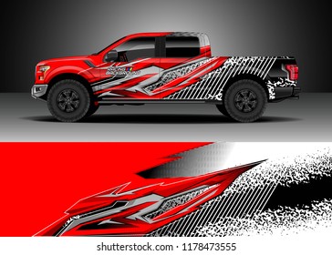 
Car decal wrap, Truck and cargo van design vector. Graphic abstract stripe racing background kit designs for wrap vehicle, race car, rally, adventure and livery