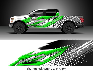 
Car decal wrap, Truck and cargo van design vector. Graphic abstract stripe racing background kit designs for wrap vehicle, race car, rally, adventure and livery