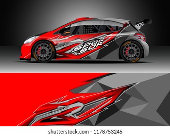 
Car decal wrap, Truck and cargo van design vector. Graphic abstract stripe racing background kit designs for wrap vehicle, race car, rally, adventure and livery