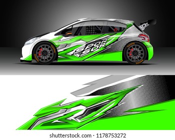 
Car decal wrap, Truck and cargo van design vector. Graphic abstract stripe racing background kit designs for wrap vehicle, race car, rally, adventure and livery