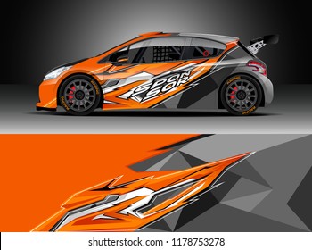 
Car decal wrap, Truck and cargo van design vector. Graphic abstract stripe racing background kit designs for wrap vehicle, race car, rally, adventure and livery