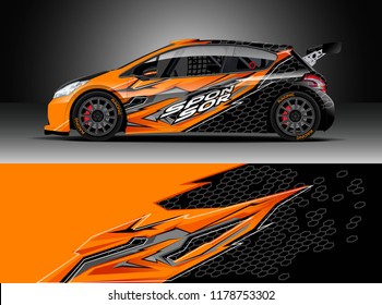 
Car decal wrap, Truck and cargo van design vector. Graphic abstract stripe racing background kit designs for wrap vehicle, race car, rally, adventure and livery