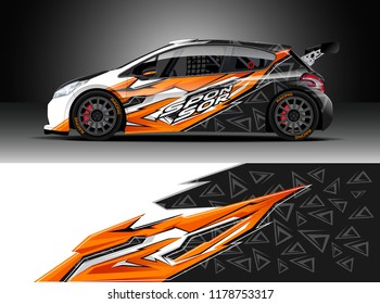 
Car decal wrap, Truck and cargo van design vector. Graphic abstract stripe racing background kit designs for wrap vehicle, race car, rally, adventure and livery
