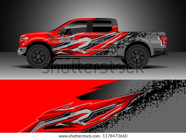 \
Car decal wrap, Truck and\
cargo van design vector. Graphic abstract stripe racing background\
kit designs for wrap vehicle, race car, rally, adventure and\
livery