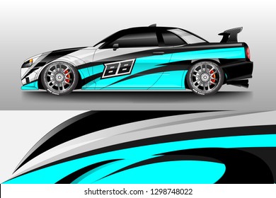 Car decal wrap unique designs vector . Livery wrap racing, van, cargo, truck .