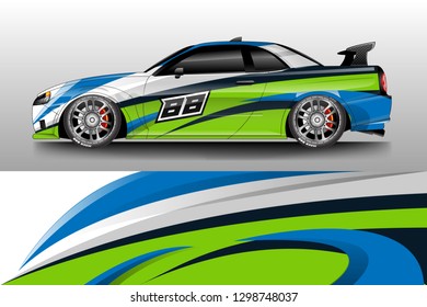 Car decal wrap unique designs vector . Livery wrap racing, van, cargo, truck .