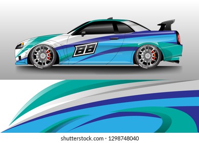 Car decal wrap unique designs vector . Livery wrap racing, van, cargo, truck .