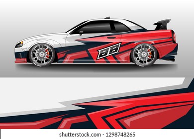 Car decal wrap unique designs vector . Livery wrap racing, van, cargo, truck .