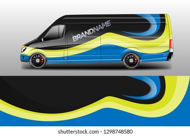 Car decal wrap unique designs vector . Livery wrap racing, van, cargo, truck .