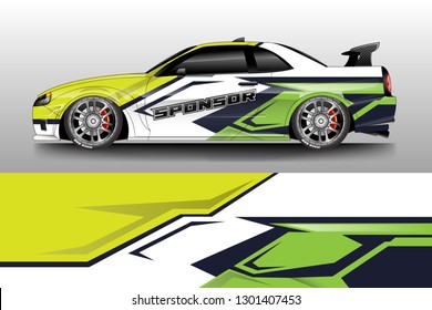 Car decal wrap unique designs vector . Livery wrap racing, van, cargo, truck .