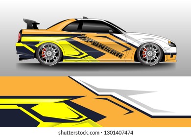 Car decal wrap unique designs vector . Livery wrap racing, van, cargo, truck .