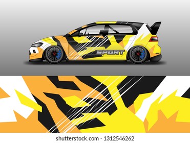 Car decal wrap unique designs vector . Livery wrap racing, van, cargo, truck