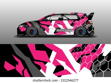 Car decal wrap unique designs vector . Livery wrap racing, van, cargo, truck