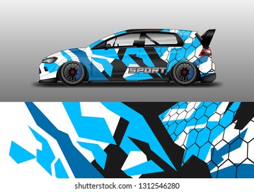 Car decal wrap unique designs vector . Livery wrap racing, van, cargo, truck