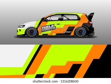 Car decal wrap unique designs vector . Livery wrap racing, van, cargo, truck , rally , nascar 