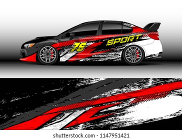 Car Decal Wrap Vector, Graphic Modern Abstract Racing Background Designs For Vehicle.